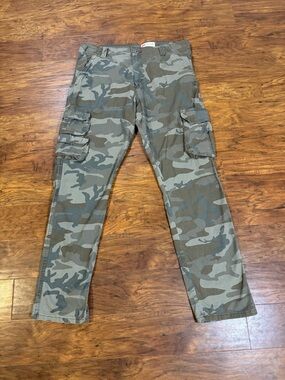 Wrangler 36x32 Men's Camo Cargo Pants - Olive Green